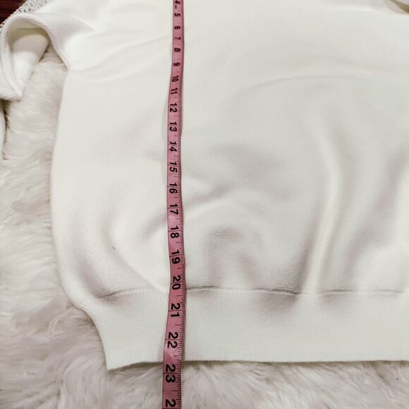 Sachin & Babi White High-Neck Sweater Lace Trim Sleeves Women's Size Small NWOT - Picture 14 of 14